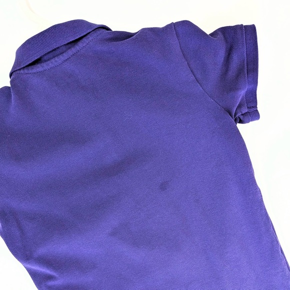 Girls Lands' End School Uniform Deep Purple Polo Dress - Picture 3 of 6